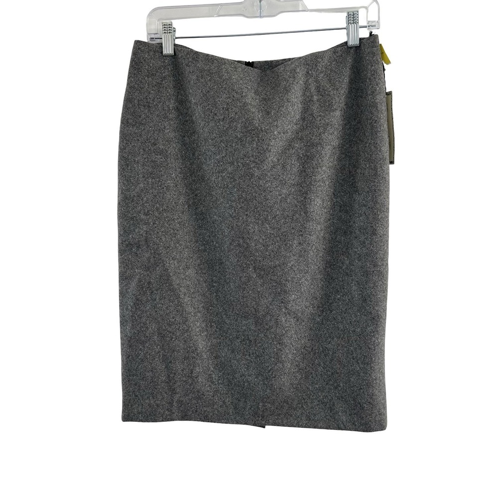 Estelle and Finn Skirt Womens 6 Gray Donegal Wool Pencil Made in NY Barneys